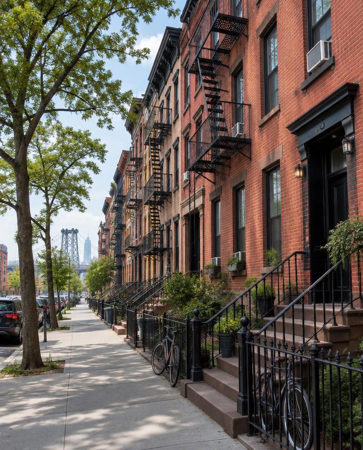 Illustrative Brooklyn streetscape